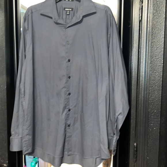 (EUC) MENS DARK GRAY CLAIBORNE DRESS SHIRT SZ XL - Picture 3 of 3